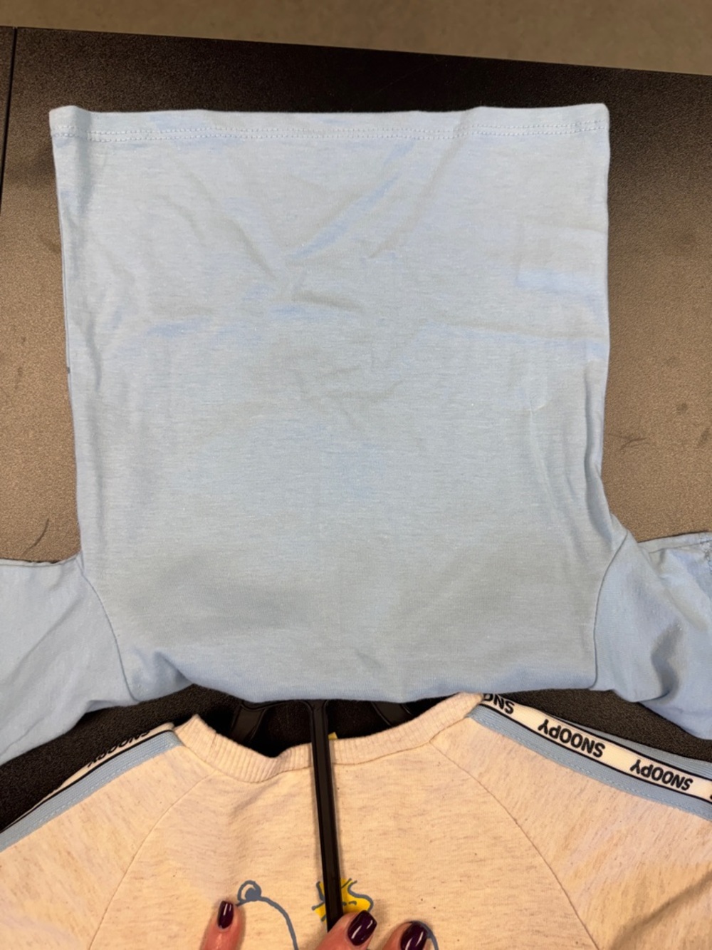 Peanuts Light Gray & Blue 'Too Cool' Kids Tee with Snoopy Pocket - Picture 11 of 11